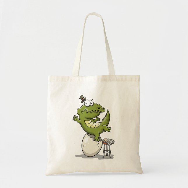 Crocodile Hatching from an Egg Tote Bag (Front)