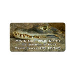 Crocodile Head Close-up Wildlife Photo Label