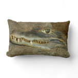 Crocodile Head Close-up Wildlife Photo Lumbar Pillow
