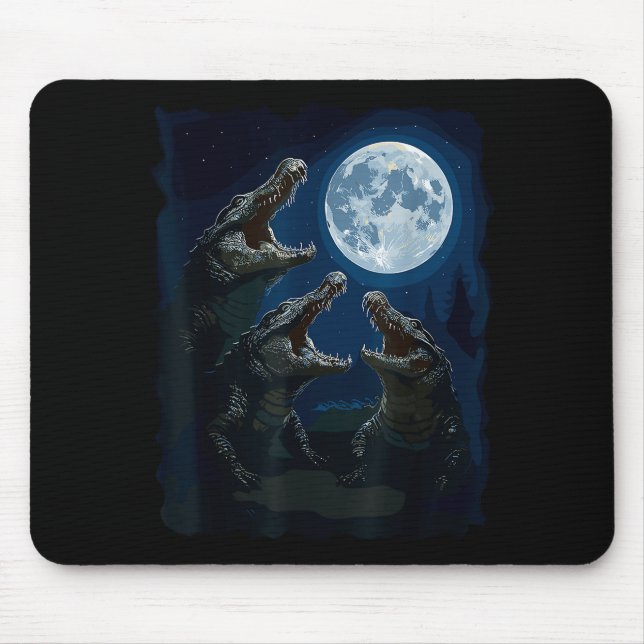 Crocodile Howling At The Moon Wildlife Crocodiles  Mouse Pad (Front)