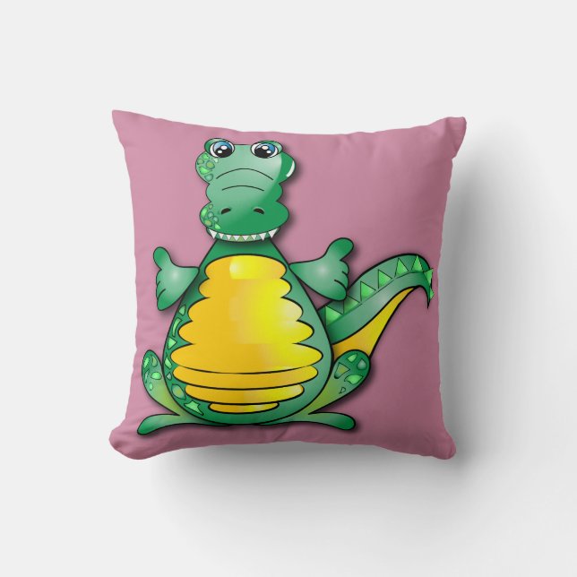 Crocodile hug throw pillow (Front)