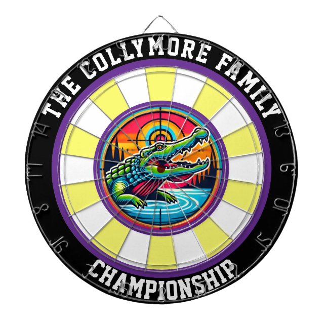 Crocodile in Target Lake Design Dart Board (Front)