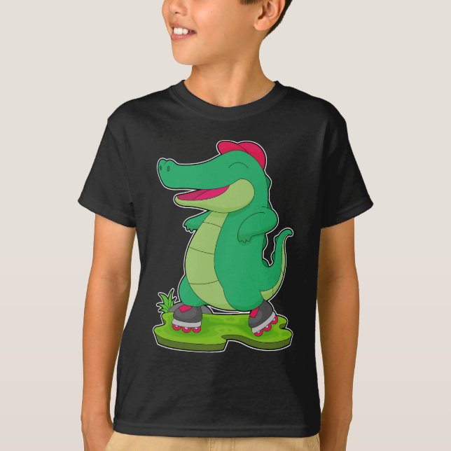 Crocodile Inline skating Roller skates T-Shirt (Front)