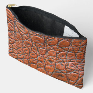 crocodile leather fake look accessory pouch
