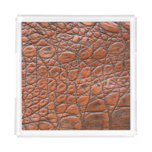 crocodile leather fake look acrylic tray