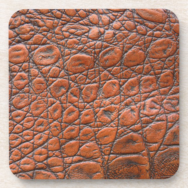 crocodile leather fake look beverage coaster (Front)