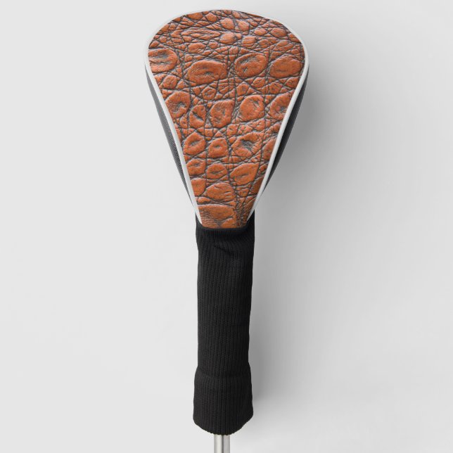crocodile leather fake look golf head cover (Front)