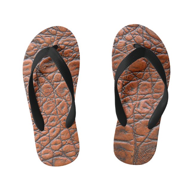 crocodile leather fake look kid's flip flops (Footbed)