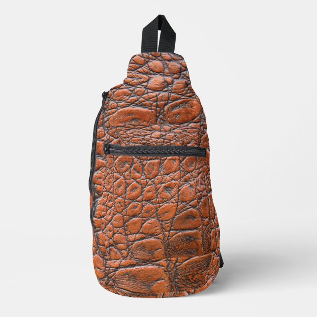 crocodile leather fake look sling bag (Front)