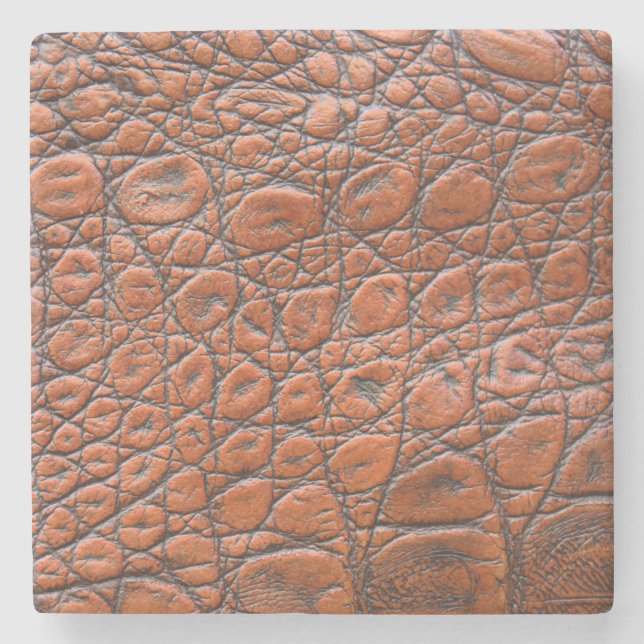 crocodile leather fake look stone coaster (Front)