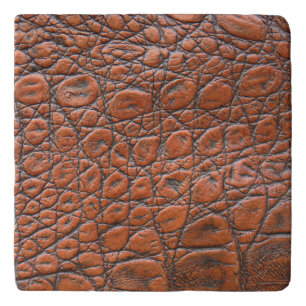 crocodile leather fake look trivet