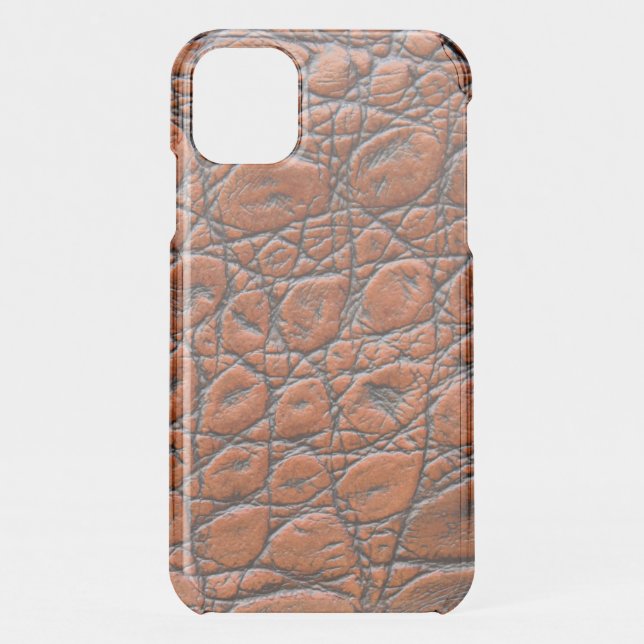 crocodile leather fake look uncommon iPhone case (Back)