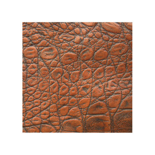 crocodile leather fake look wood wall art
