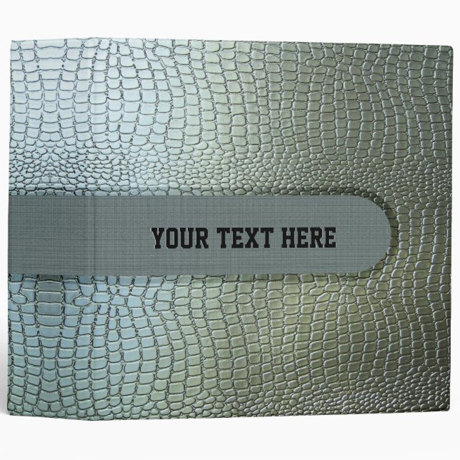 Crocodile Leather Pattern 3 Ring Binder (Front/Spine)