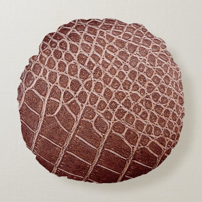 Crocodile leather pattern backgroundabstract,allig round pillow (Front)