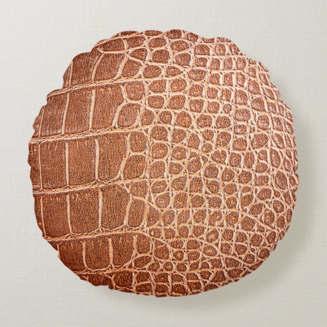 Crocodile leather pattern backgroundabstract,allig round pillow (Front)