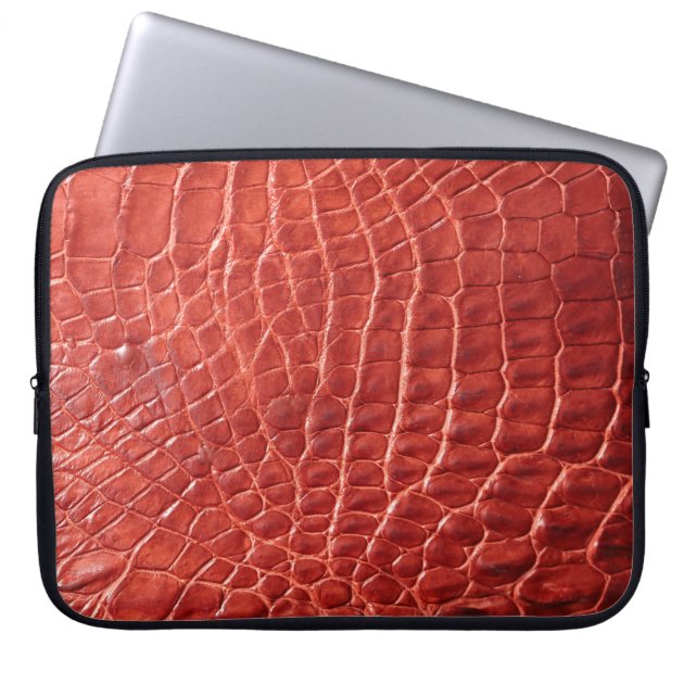 Crocodile leather texture laptop sleeve 
