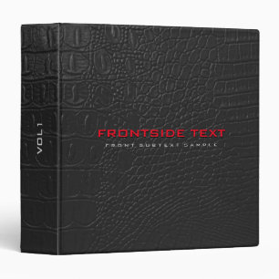 Crocodile Leather Texture Red Letters 3 Ring Binder