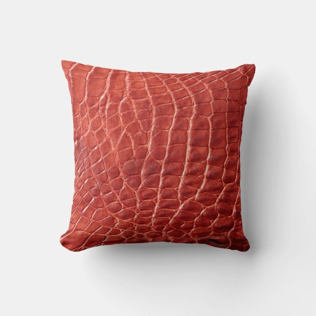 Crocodile leather texture throw pillow (Front)