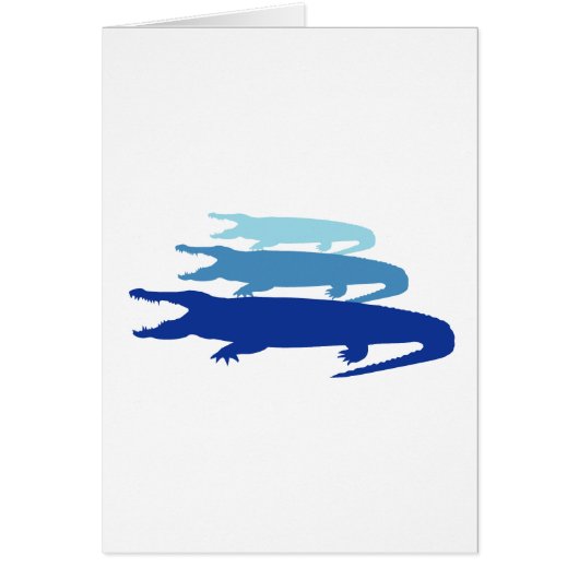 Crocodile Lined Up (Blue) Cards (Front)