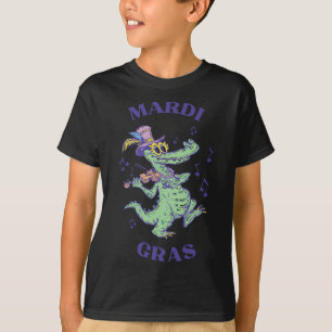 Crocodile Mardi Grawr Costume Mardi Gras Gator Men T-Shirt