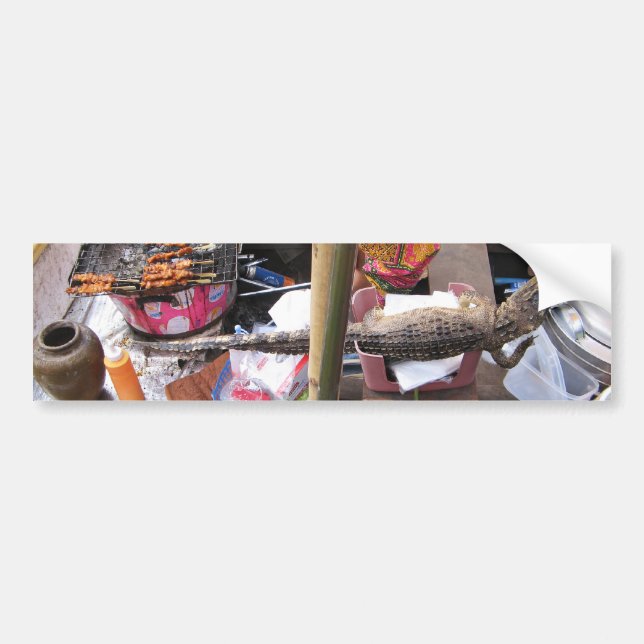Crocodile Meat BBQ ... Thailand Street Food Bumper Sticker (Front)