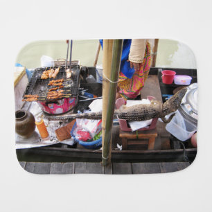 Crocodile Meat BBQ ... Thailand Street Food Burp Cloth