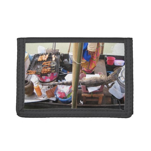 Crocodile Meat BBQ  Thailand Street Food Trifold Wallet