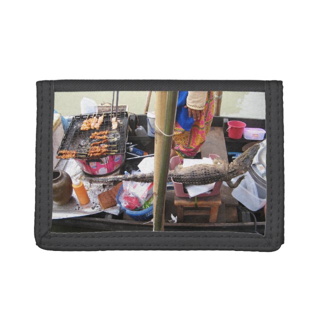 Crocodile Meat BBQ ... Thailand Street Food Trifold Wallet (Front)