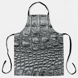 Crocodile Noir: Black Leather Mystique Apron