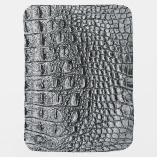 Crocodile Noir: Black Leather Mystique Baby Blanket