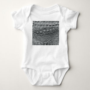 Crocodile Noir: Black Leather Mystique Baby Bodysuit