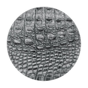 Crocodile Noir: Black Leather Mystique Cutting Board