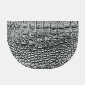 Crocodile Noir: Black Leather Mystique Doormat