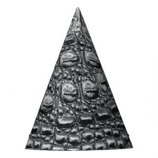 Crocodile Noir: Black Leather Mystique Party Hat