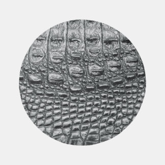 Crocodile Noir: Black Leather Mystique Rug