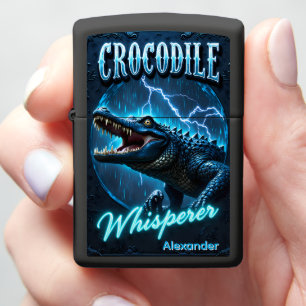 Crocodile Personalized Close-up Storm Hunter Zippo Lighter