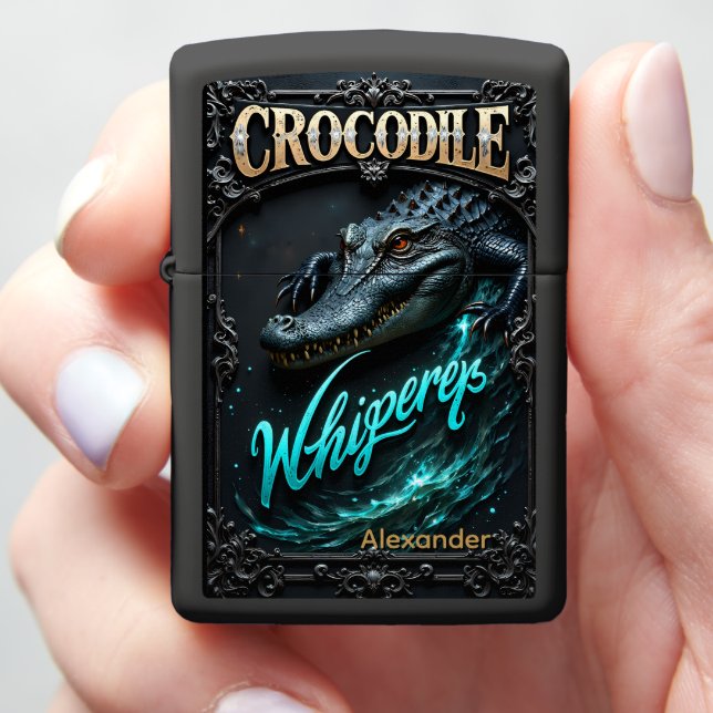 Crocodile Personalized Phantom Deep Close-up Zippo Lighter (In Hand)