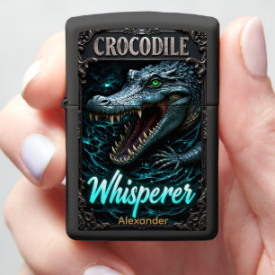 Crocodile Personalized Phantom Teal Terror Zippo Lighter