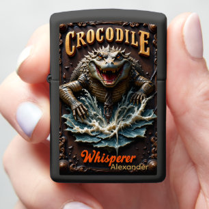 Crocodile Personalized Predator's Dark Oath Zippo Lighter