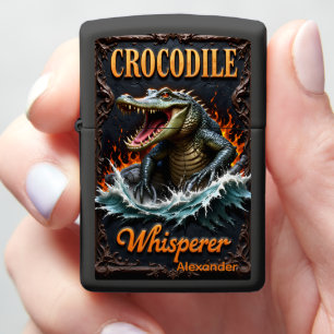 Crocodile Personalized Predator's Fiery Oath Zippo Lighter