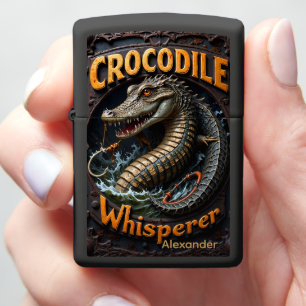 Crocodile Personalized Predator's Hook Oath Zippo Lighter