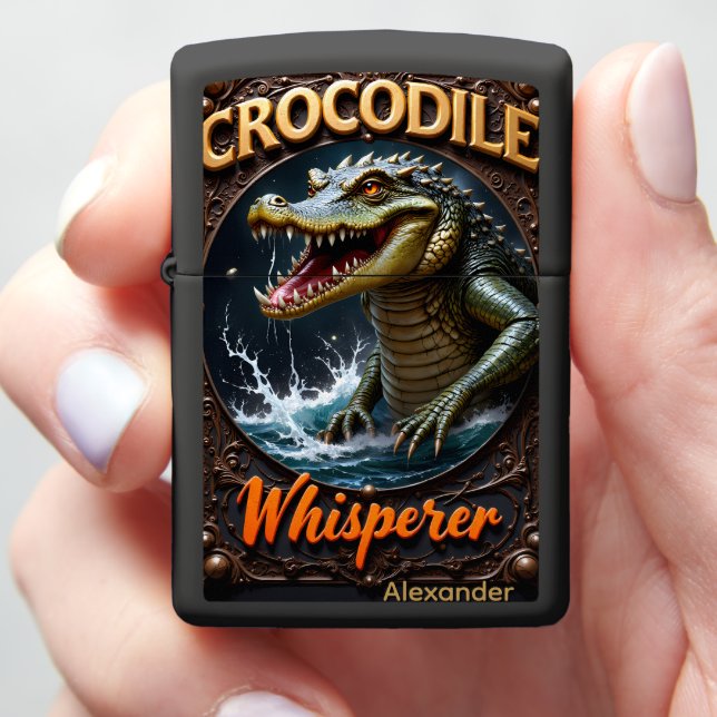 Crocodile Personalized Predator's Hook Rage Zippo Lighter (In Hand)