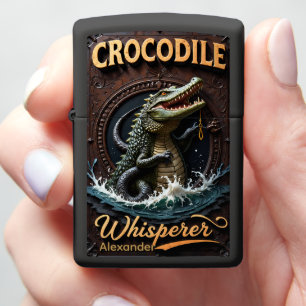 Crocodile Personalized Predator's Oath Rising Zippo Lighter