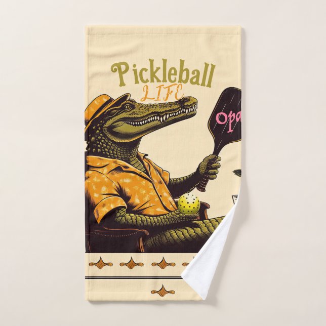 Crocodile Pink Drink Pickleball Hand Towel (Hand Towel)
