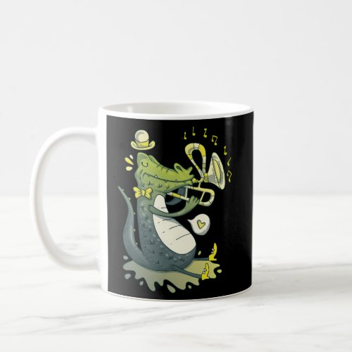 Crocodile Playing Trombone Trombone Coffee Mug