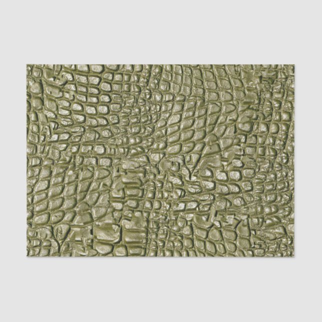 Crocodile Print Gold Green Tissue Paper (Front)