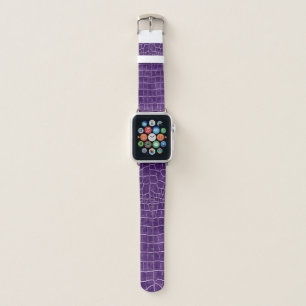 Crocodile Purple Faux Leather Pattern Apple Watch Band