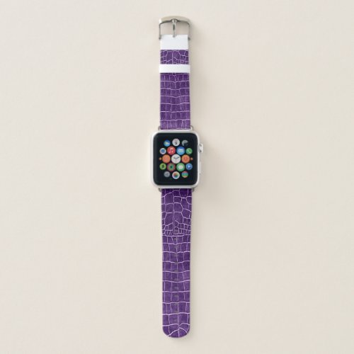 Crocodile Purple Faux Leather Pattern Apple Watch Band