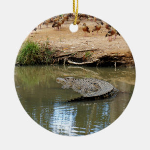 CROCODILE QUEENSLAND AUSTRALIA CERAMIC ORNAMENT